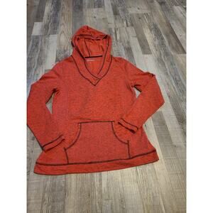 Silverwear medium womens vneck static orange hooded sweater